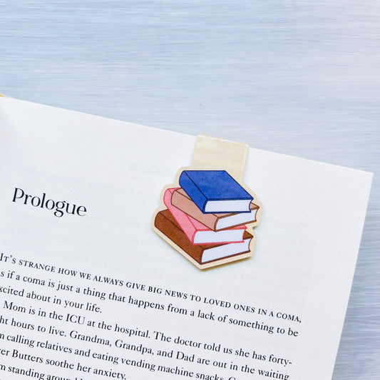 Stack of Books Magnetic Bookmark (Discounted)