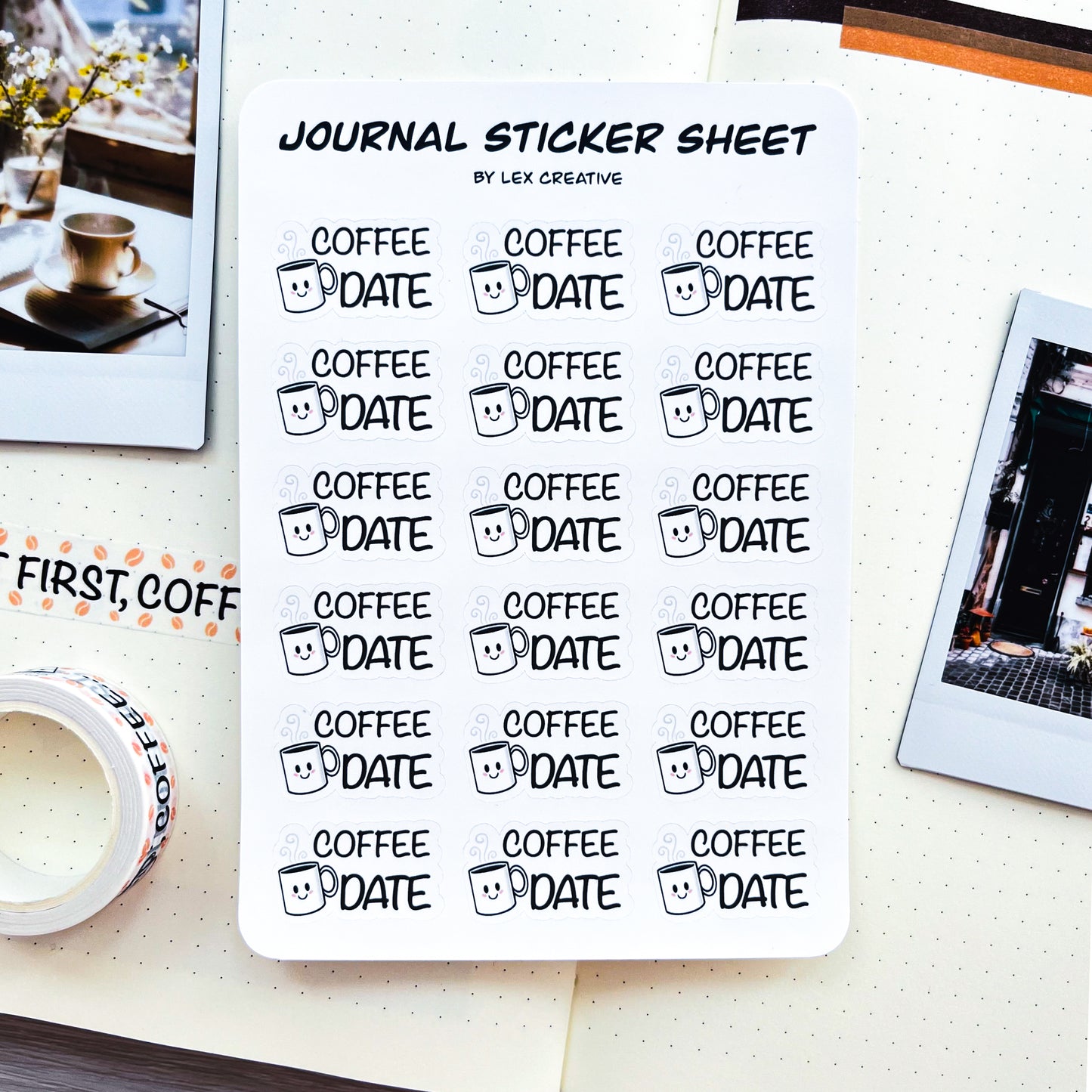 Coffee Date Journal Sticker Sheet