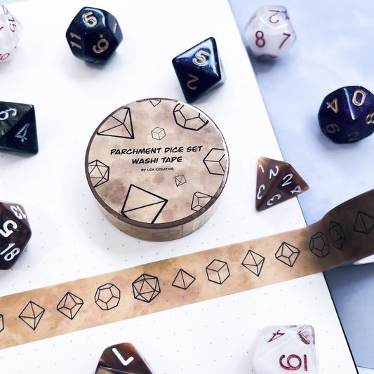 Parchment Dice Set Washi Tape