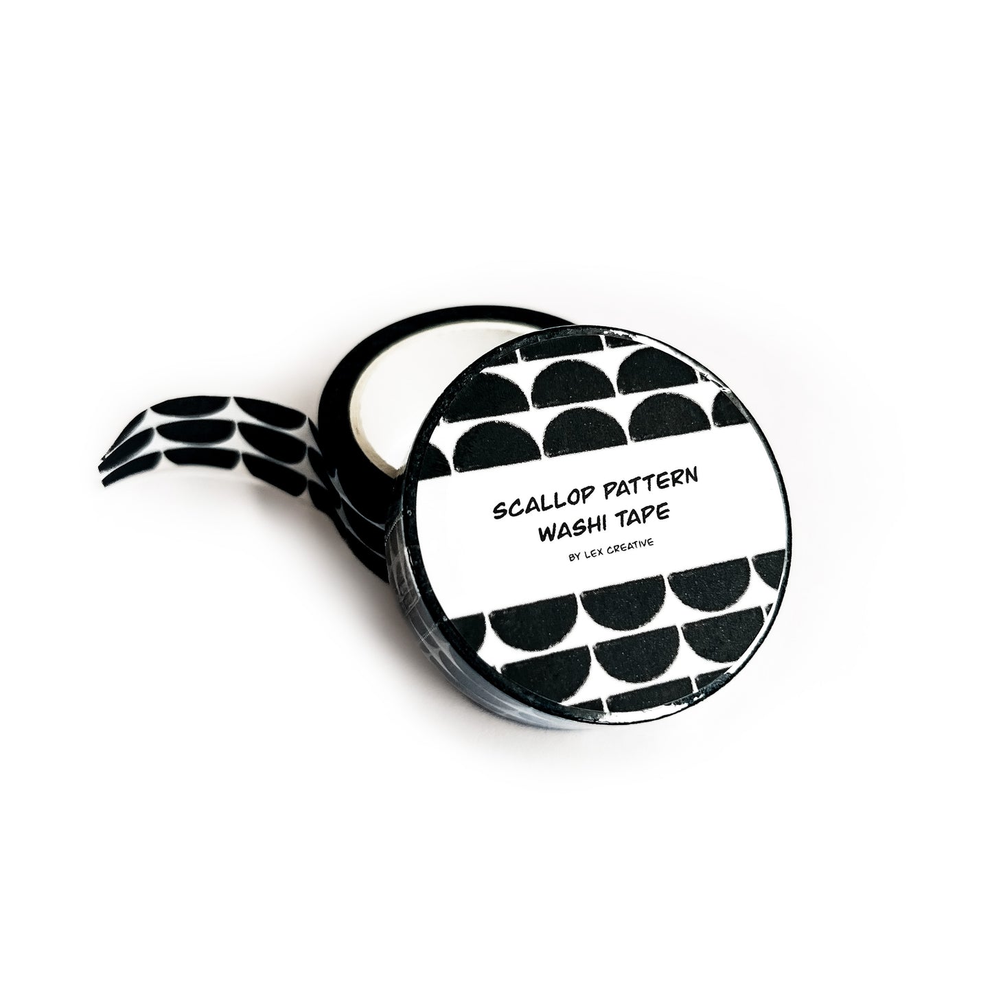 Scallop Pattern Washi Tape - Black & White