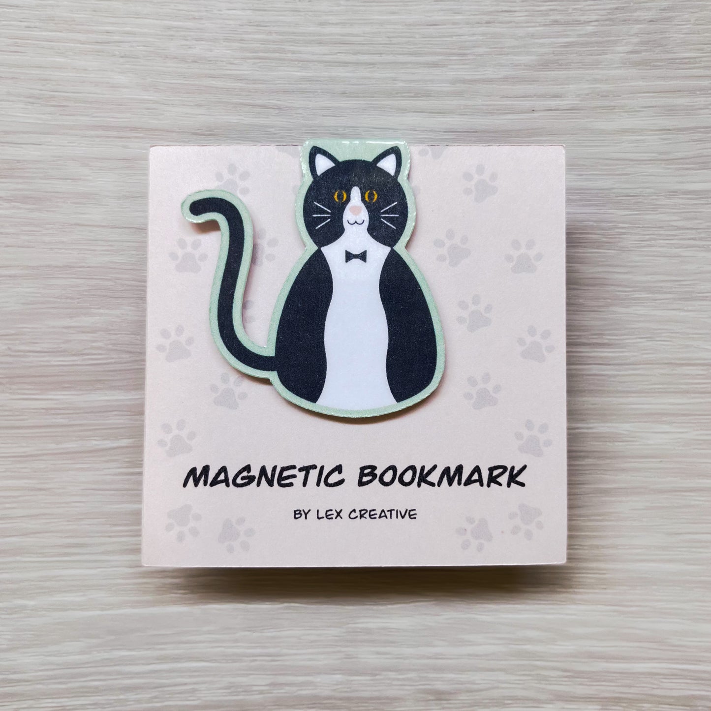 Tuxedo "Bowie" Kitty Magnetic Bookmark